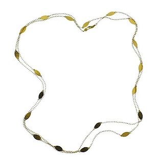 Gurhan 24k Gold Willow Flake Long Necklace
