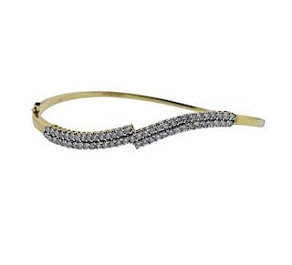 18k Gold Diamond Wave Bracelet