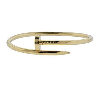 Cartier Juste Un Clou Nail 18k Gold Bracelet Sz 17