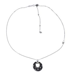 Chimento 18k Gold Black White Diamond Pendant Necklace