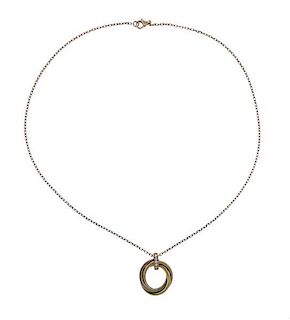 Cartier Trinity Diamond Tri Color 18k Gold Necklace
