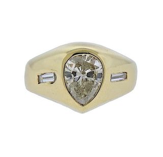 18k Gold 1.20ct Pear Diamond Engagement Ring