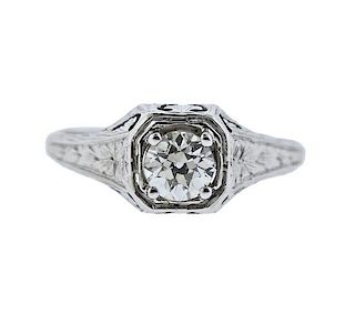 Art Deco Belias 18k Gold Diamond Engagement Ring