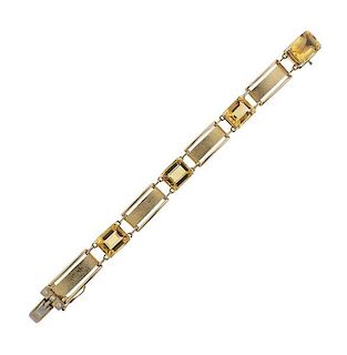 14k Gold Citrine Diamond Bracelet