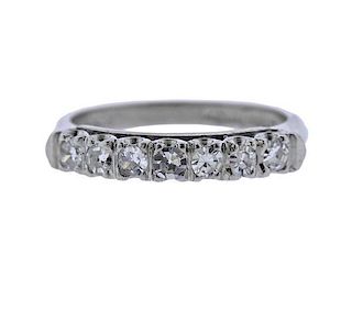 Platinum Diamond Half Band Wedding Ring