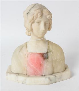 An Italian Alabaster Bust Height 8 1/2 inches.