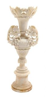 * An Italian Alabaster Vase Height 20 1/2 inches.