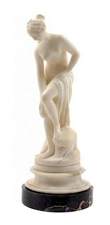 An Italian Alabaster Figure Height 11 1/2 inches.