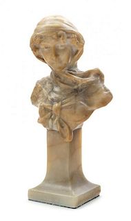 * An Italian Alabaster Bust Height 10 1/4 inches.