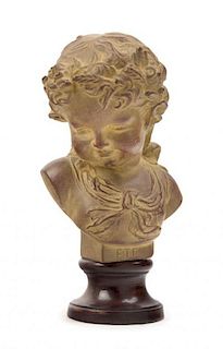* A French Terracotta Bust Height 9 1/4 inches.