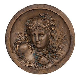 * A French Bronze Plaque Diameter 7 7/8 inches.