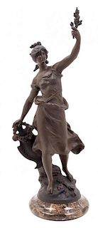 * A French Cast Metal Figure Height 25 inches.