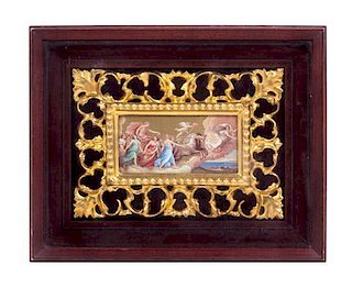 * A Continental Plaque, after Guido Reni Height 2 1/4 x width 4 3/4 inches.