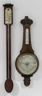 Two English Barometers Length of longer 33 1/2 inches.