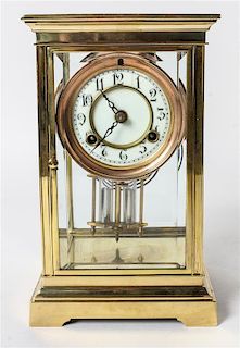 A Crystal Regulator Clock Height 9 1/4 inches.