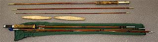 Two Vintage Bamboo Fishing Rods Length of first 107 inches.