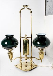 A Brass Double Student Height overall 29 3/4 inches.