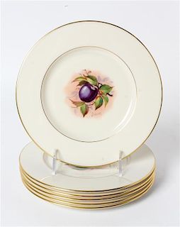 A Collection of Six Lenox Dessert Plates Diameter 8 1/4 inches.
