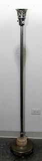 An Art Deco Aluminum Floor Lamp Height overall 62 1/2 inches.