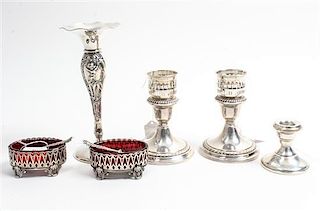 * A Collection of American Silver Table Articles, various makers, 19th/20th century, comprising a weighted trumpet vase, thre