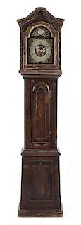 A Dutch Painted Tall Case Clock Height 83 1/4 inches.