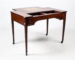 * A Louis XVI Style Tric Trac Table Height 27 1/2 x width 38 x depth 24 inches.