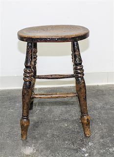 A Wood Stool Height 20 1/2 inches.