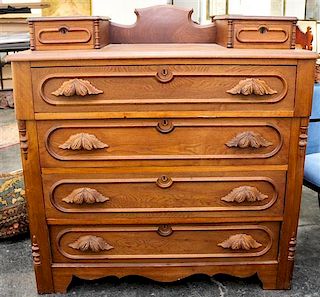 A Victorian Chest of Drawers, Widdicomb Brothers & Richards Height 42 1/2 x width 41 x depth 18 3/4 inches.