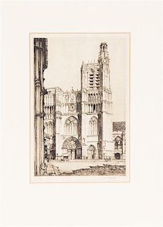 * Samuel Chamberlain, (American, 1895-1975), Cathedral de Sens