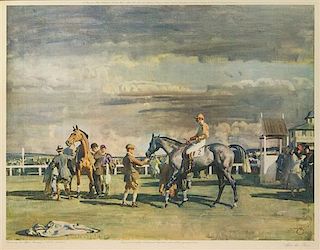 * After Sir Alfred J. Munnings, (British, 1878-1959), October Meeting; After the Race; In the Saddling Paddock, Cheltenham Ma