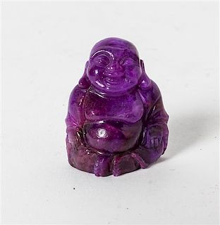 * A Small Sugalite Carving of Budai Height 1 inches.