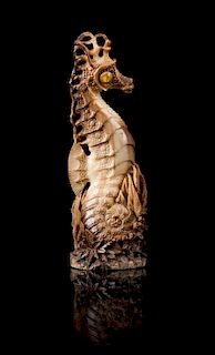 * A Sea Horse Carving Height 3 1/2 inches.