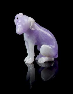 * A Jadeite Figure of a Dog Height 2 inches.