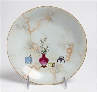 *A Chinese Export Famille Rose Porcelain Plate Diameter 7 3/4 inches.