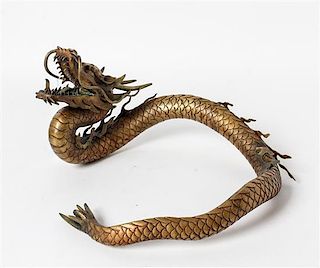 A Bronze Dragon Figure Height 7 inches.
