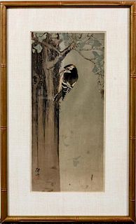 A Japanese Woodblock Print 14 3/8 x 6 3/4 inches.