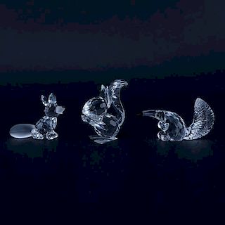 Three (3) Swarovski Crystal Animal Figurines in Original Boxes