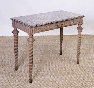 LOUIS XVI STYLE PICKLED WOOD CONSOLE