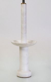MODERN WHITE MARBLE CANDLESTICK TABLE LAMP