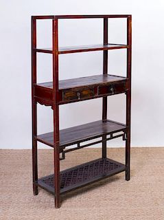 CHINESE HARDWOOD FOUR-TIERED ÉTAGÈRE