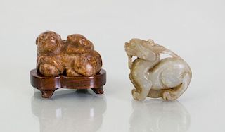 THREE CHINESE HARDSTONE OBJECTS