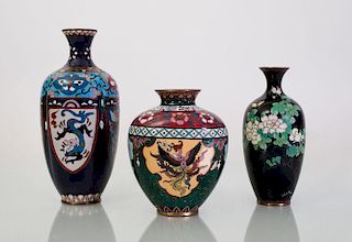 THREE CHINESE CLOISONNÉ VASES