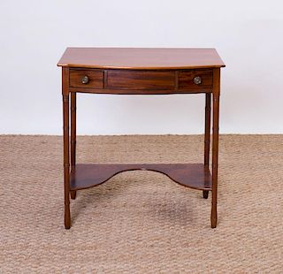 GEORGE III MAHOGANY BOW-FRONTED BEDSIDE TABLE