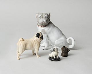 GROUP OF FOUR PUG-FORM TABLE ARTICLES