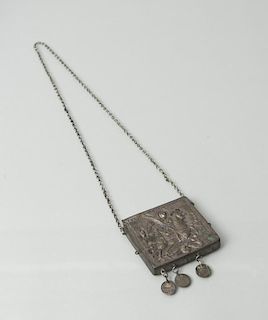 RUSSIAN REPOUSSÉ AND ENGRAVED METAL NECKLACE