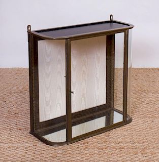BRASS AND GLASS HANGING CABINET