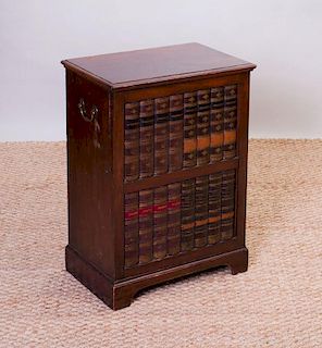 GEORGE III STYLE STAINED PINE AND LEATHER SIDE CABINET