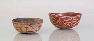 TWO PAINTED POTTERY BOWLS