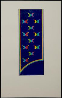 ANTONIO LOPEZ (1943-1988) AND JUAN RAMOS (1942-1995): FABRIC DESIGNS: TWO BUTTERFLY SKETCHES