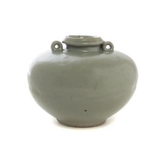A Chinese Celadon Jarlet, Height 3 5/8 inches.